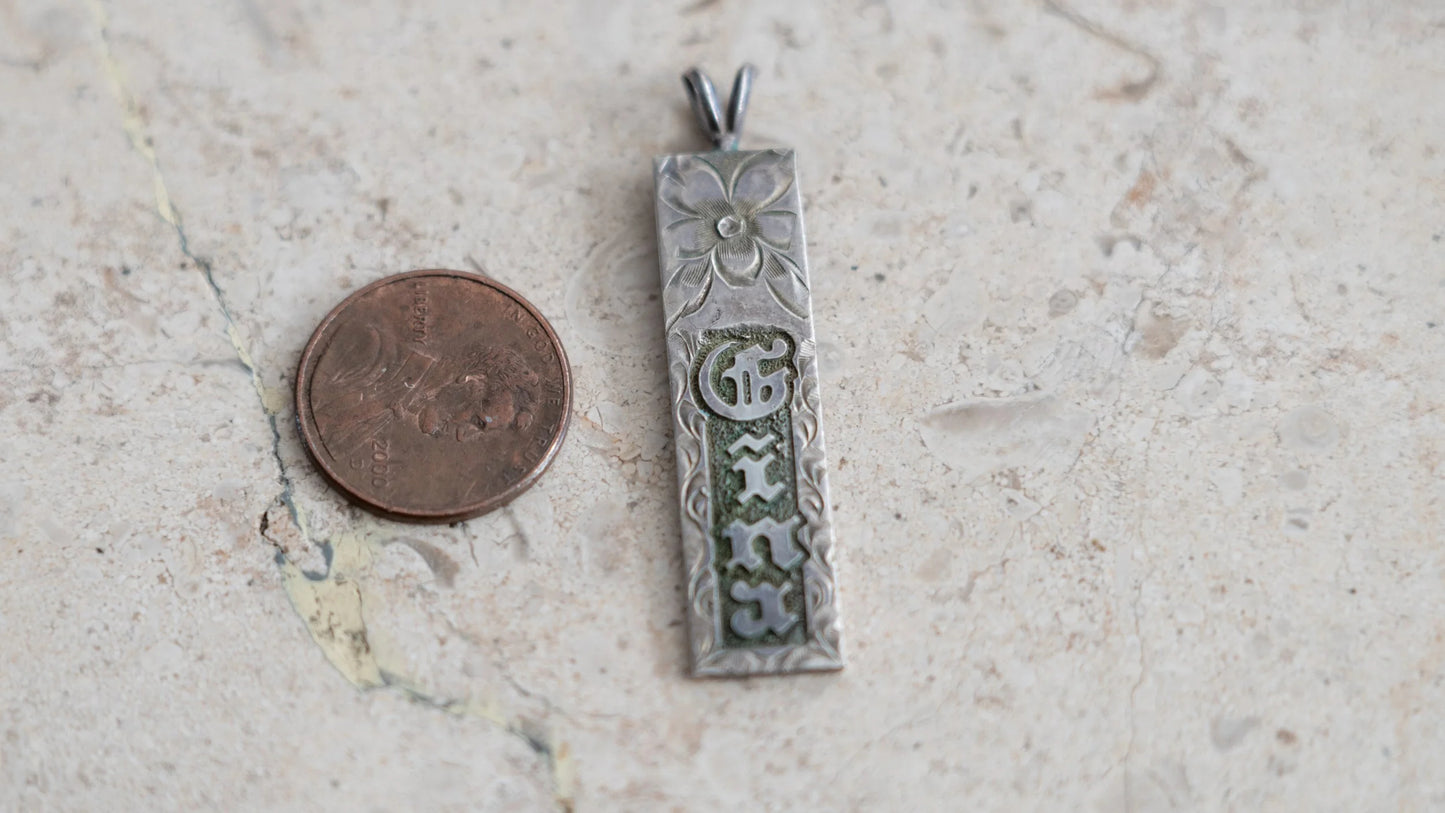"Gina" Olde English Bar Pendant