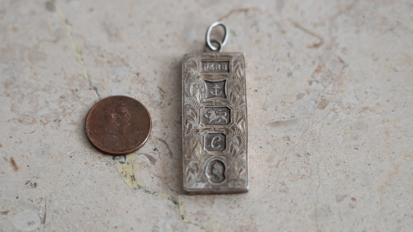 Heavy Payton & Radford, Birmingham Ingot Sterling Bar Pendant