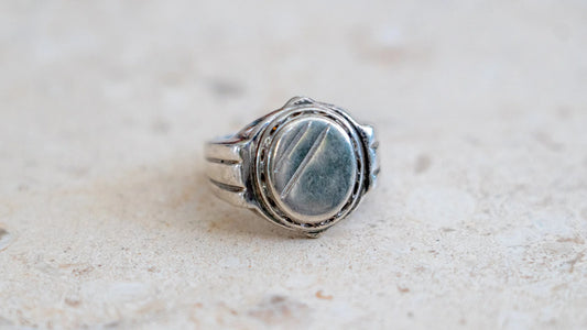 Mid Century Art Deco Blank Signet Ring
