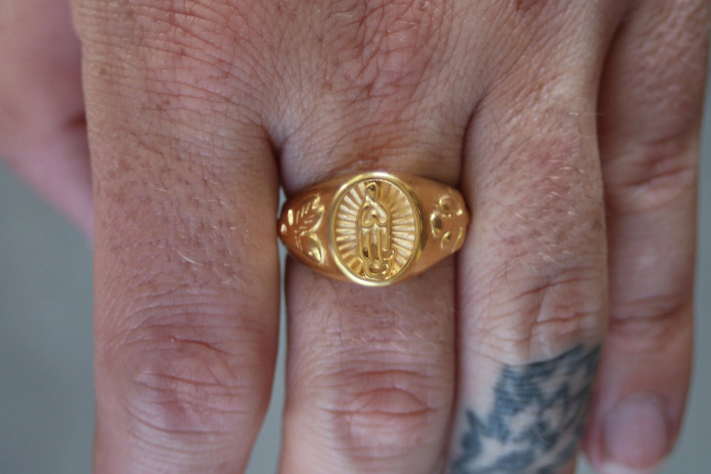 Gold Plated Virgin Mary Ring