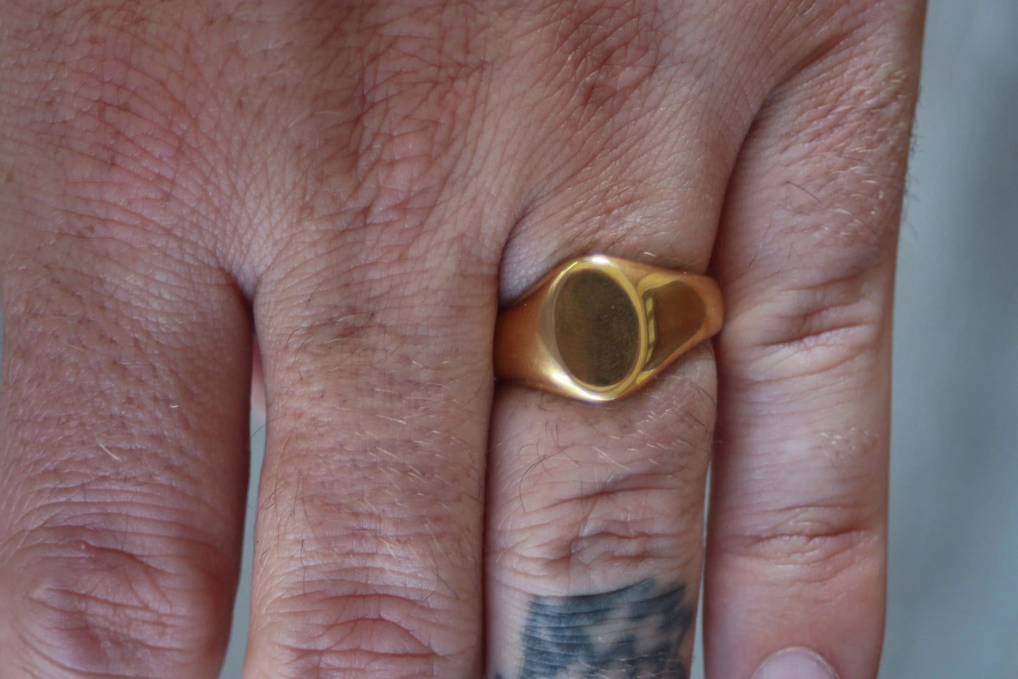 Gold Plated Blank Gent's Ring