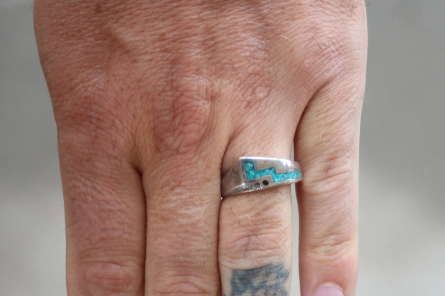 1990s G&S Crushed Turquoise Southwestern Band Size-10.5