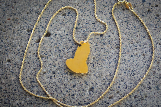 1970s Praying Hands Charm on 14k Plated Woven Chain II