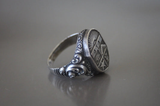 Antique "ATA" Fraternal All Seeing Eye Ring Size-9