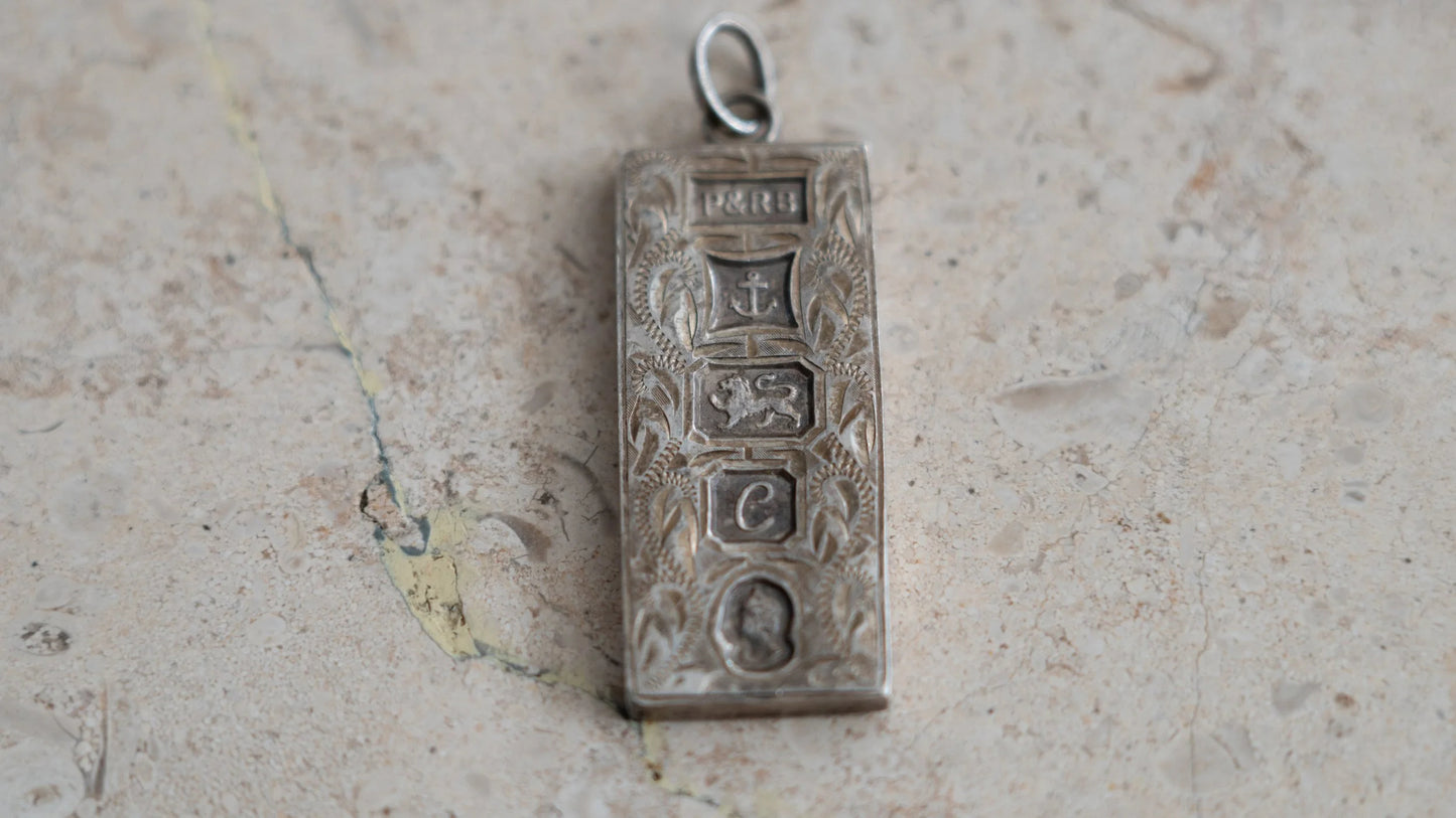 Heavy Payton & Radford, Birmingham Ingot Sterling Bar Pendant