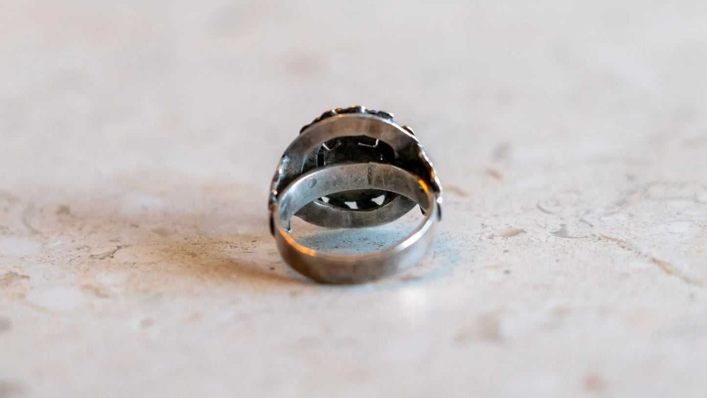 Viracocha 1930s Sterling Peruvian Biker Ring Size-8