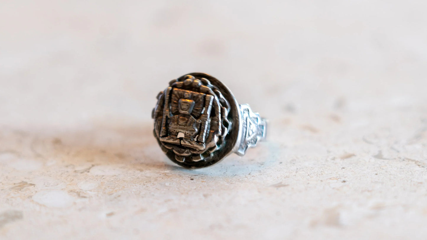 Viracocha 1930s Sterling Peruvian Biker Ring Size-8