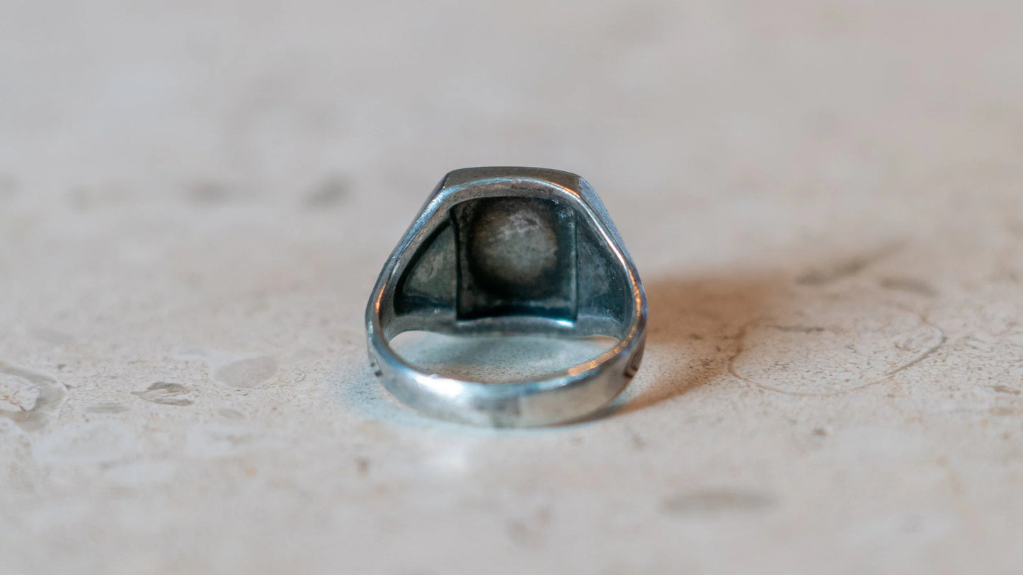 WAK 1930s Sterling Silver Initial Ring SIze-10