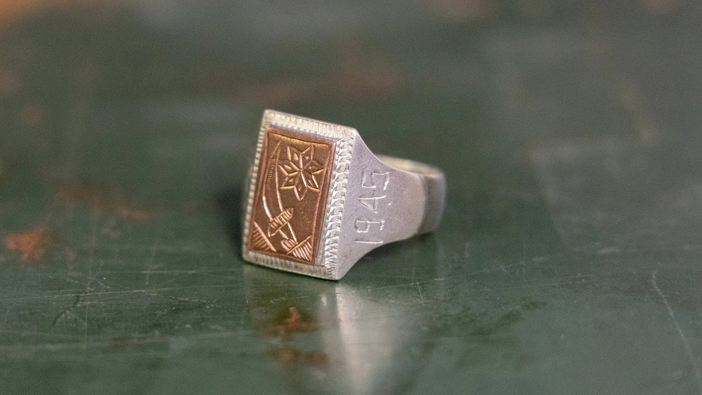 1945 Iran WWII souvenir Ring SIze-10