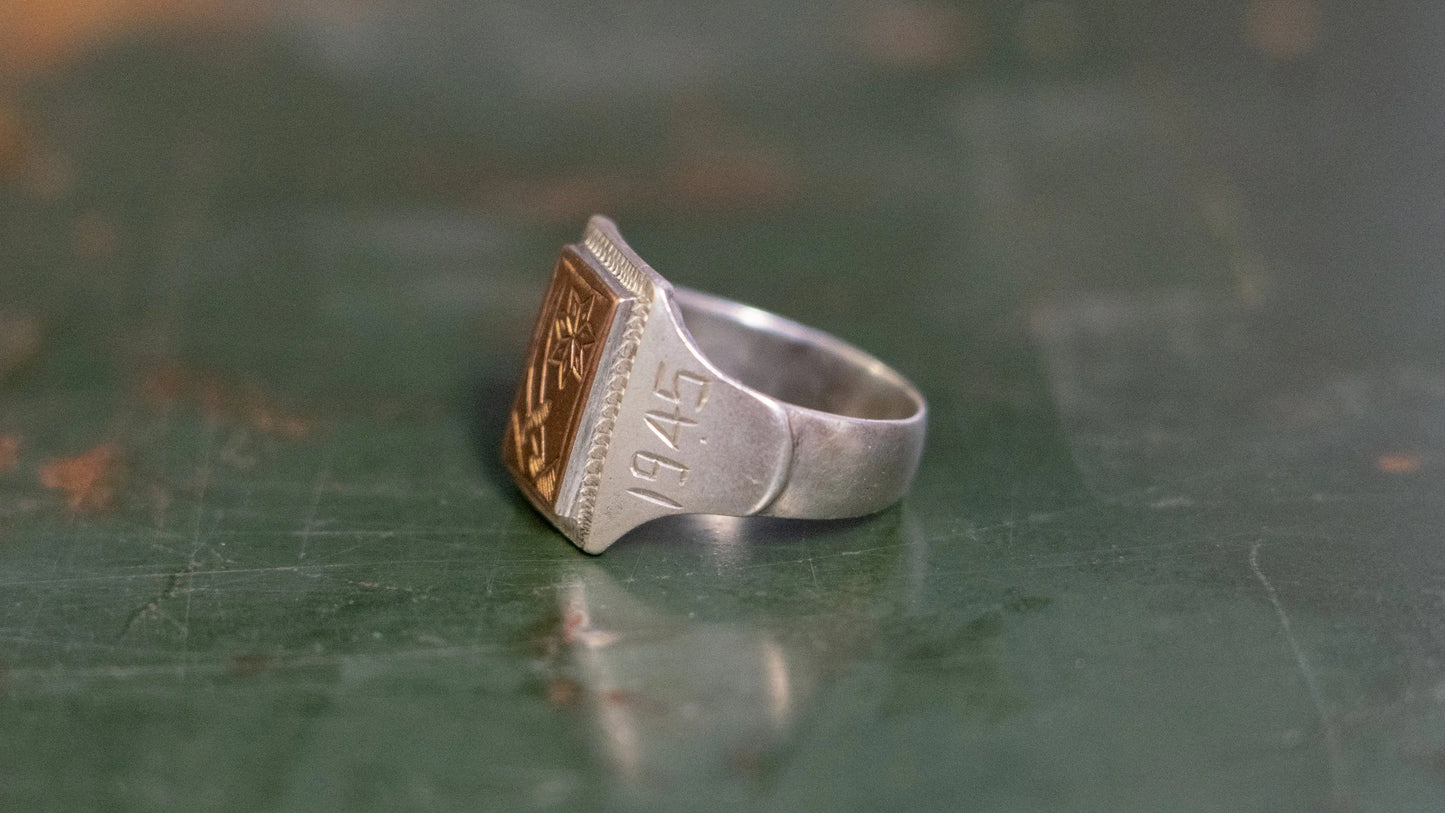 1945 Iran WWII souvenir Ring SIze-10