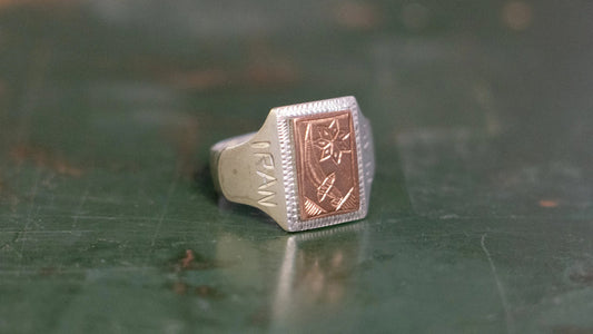 1945 Iran WWII souvenir Ring SIze-10