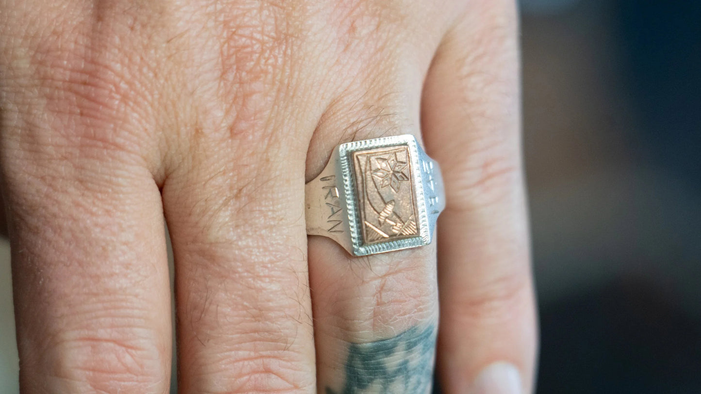 1945 Iran WWII souvenir Ring SIze-10