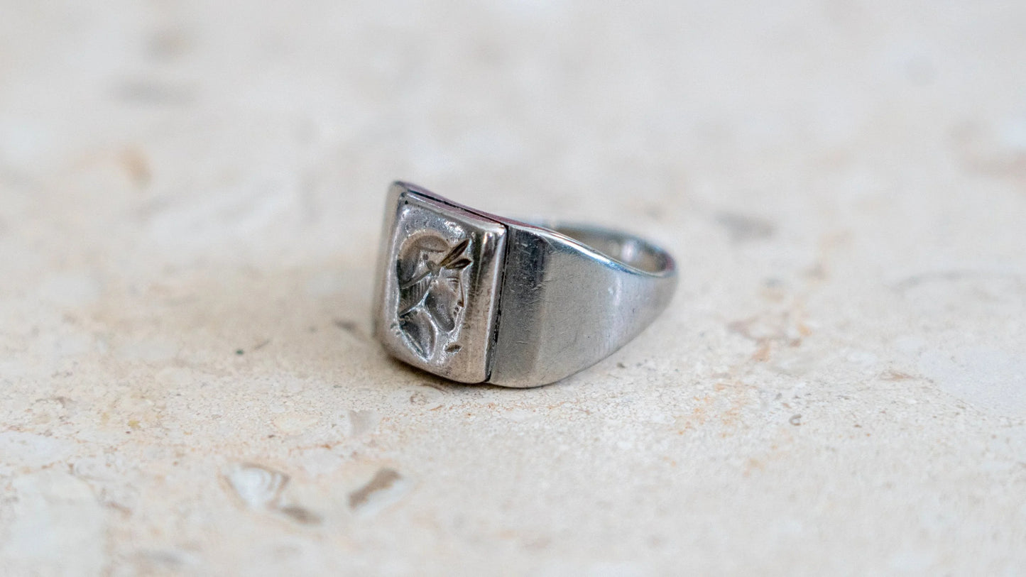 Mid Century Chromed Centurion Ring Size-11