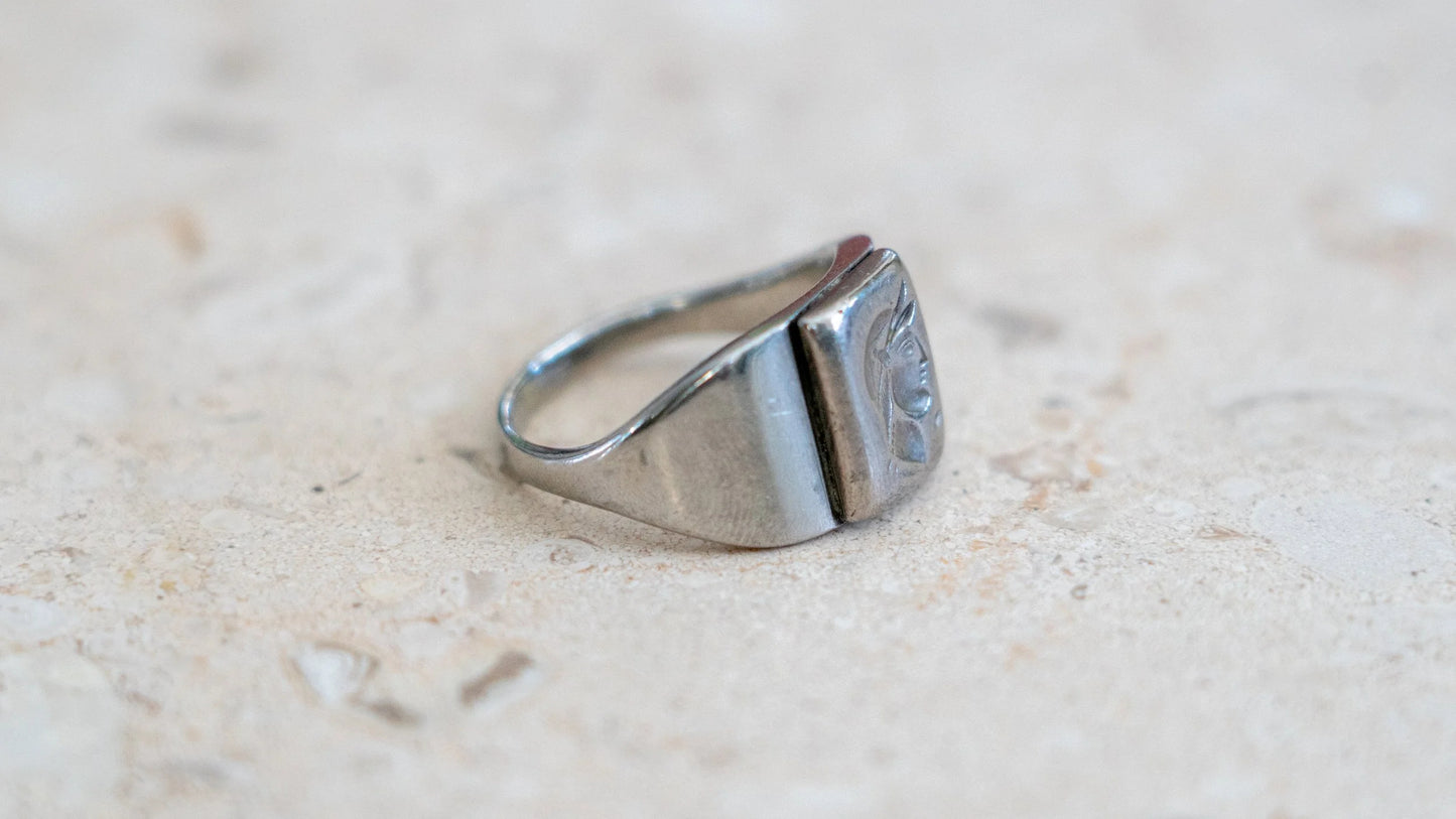 Mid Century Chromed Centurion Ring Size-11