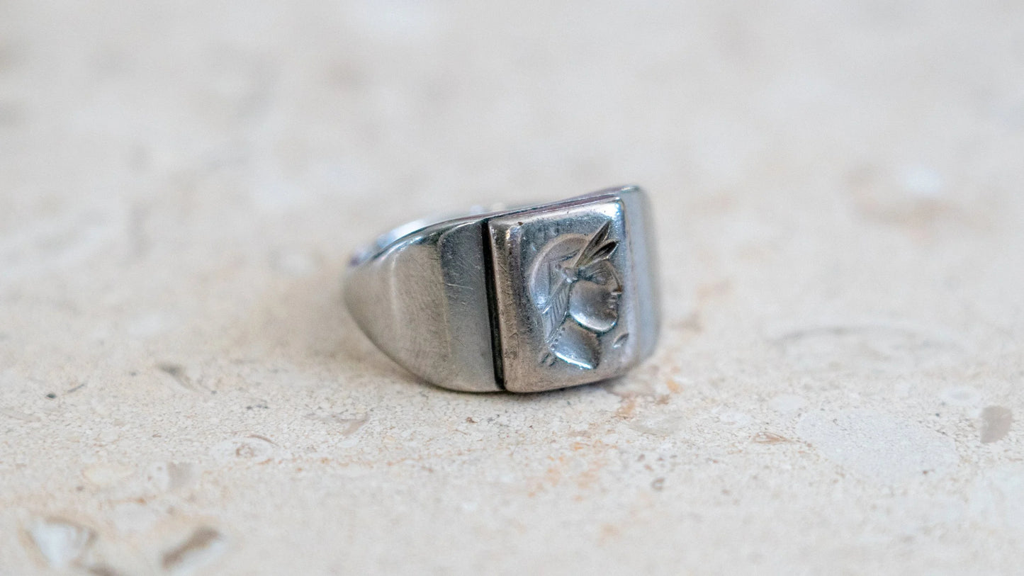 Mid Century Chromed Centurion Ring Size-11