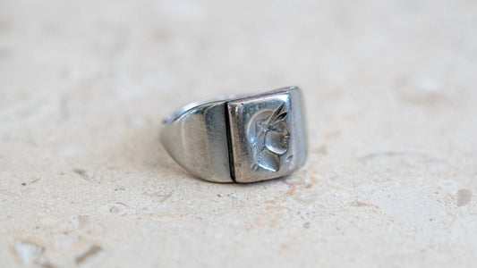 Mid Century Chromed Centurion Ring Size-11