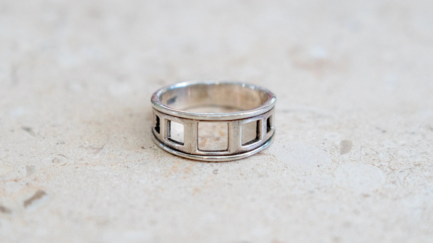 Solid Sterling Negative Space Band Size-10.5