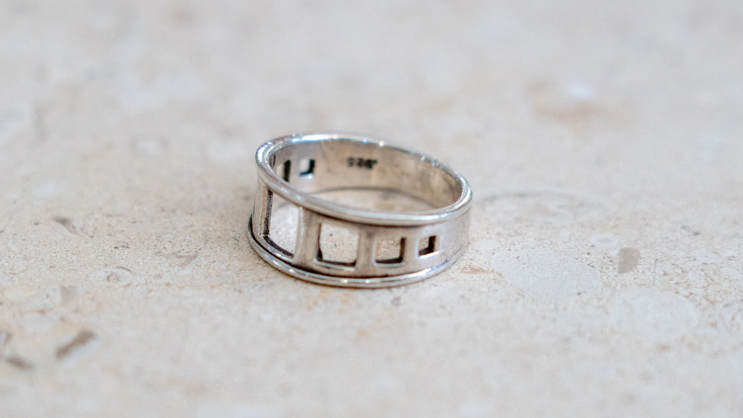 Solid Sterling Negative Space Band Size-10.5