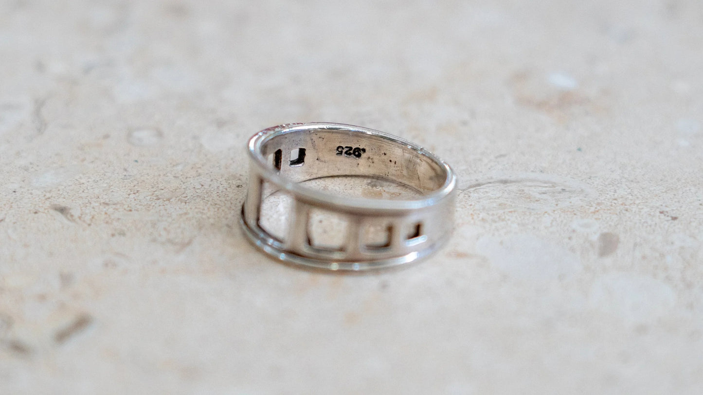 Solid Sterling Negative Space Band Size-10.5