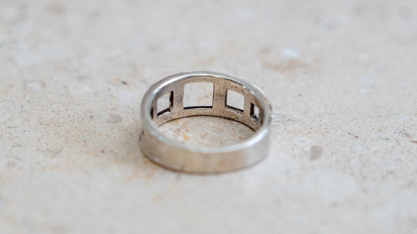 Solid Sterling Negative Space Band Size-10.5
