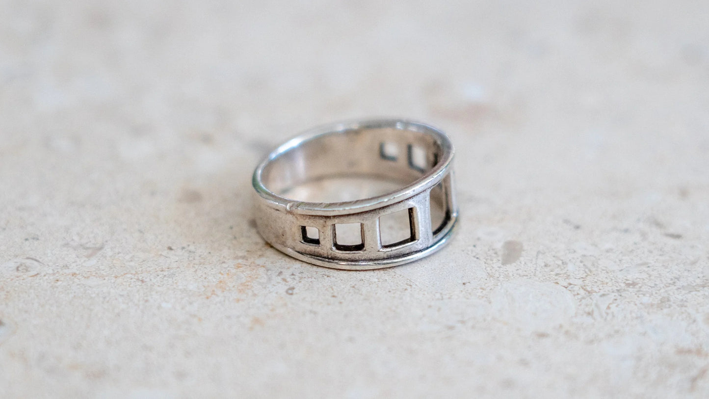 Solid Sterling Negative Space Band Size-10.5