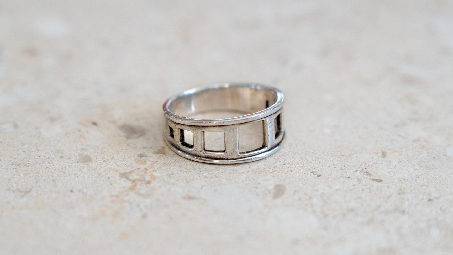 Solid Sterling Negative Space Band Size-10.5