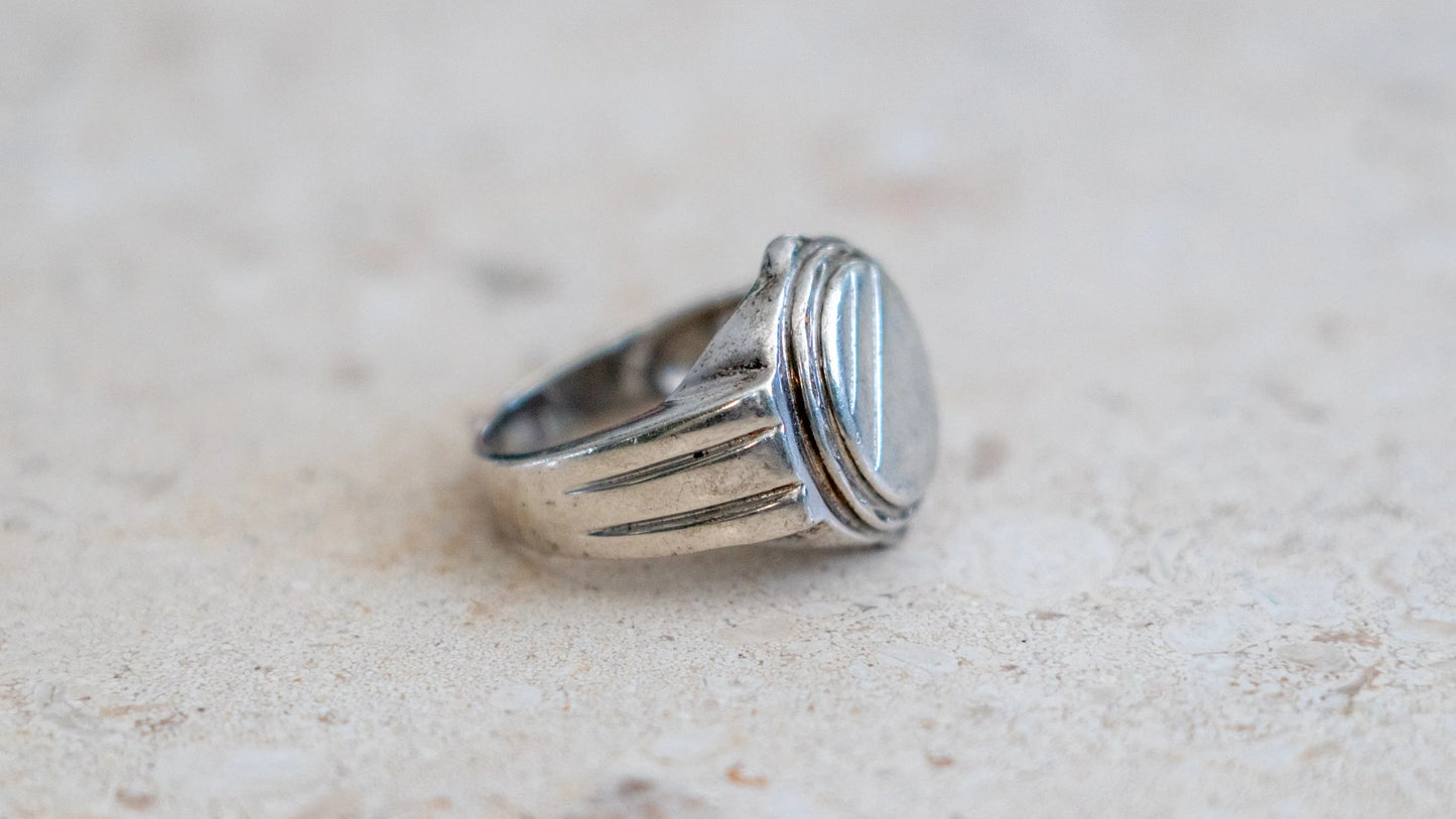 Mid Century Art Deco Blank Signet Ring