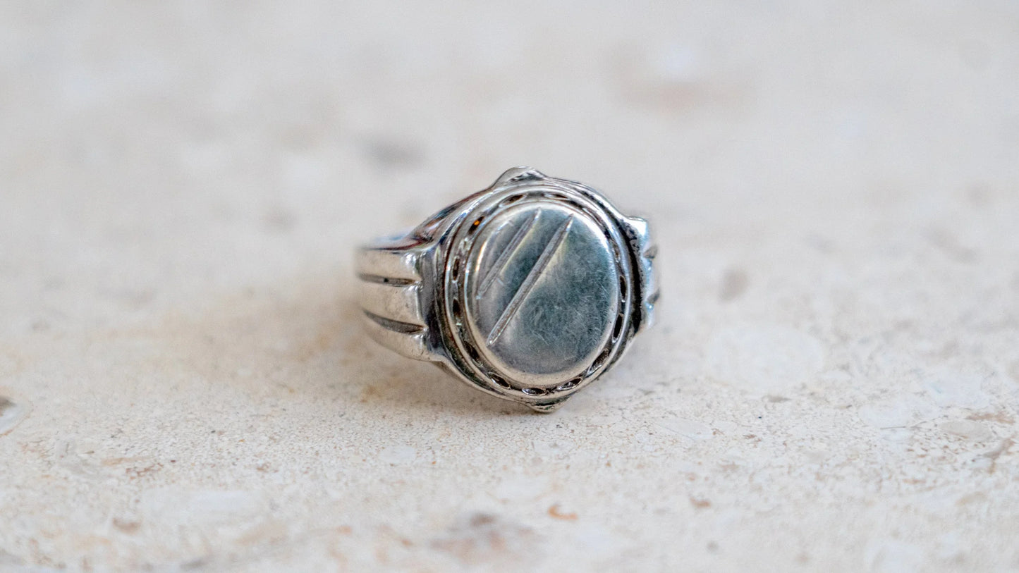 Mid Century Art Deco Blank Signet Ring