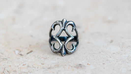 Mid Century Sand Cast Sterling Ring #2 Size-8