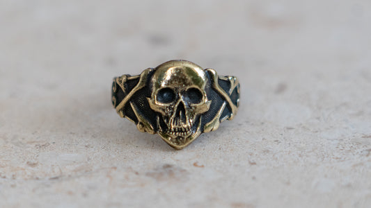 1960s Smiling Skull Novelty Ring Size-13