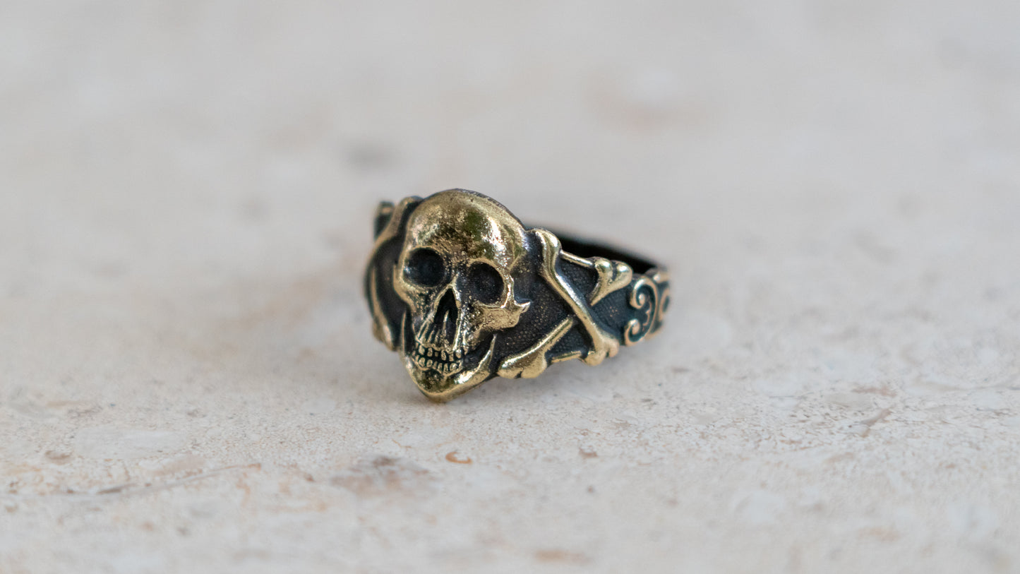 1960s Smiling Skull Novelty Ring Size-13