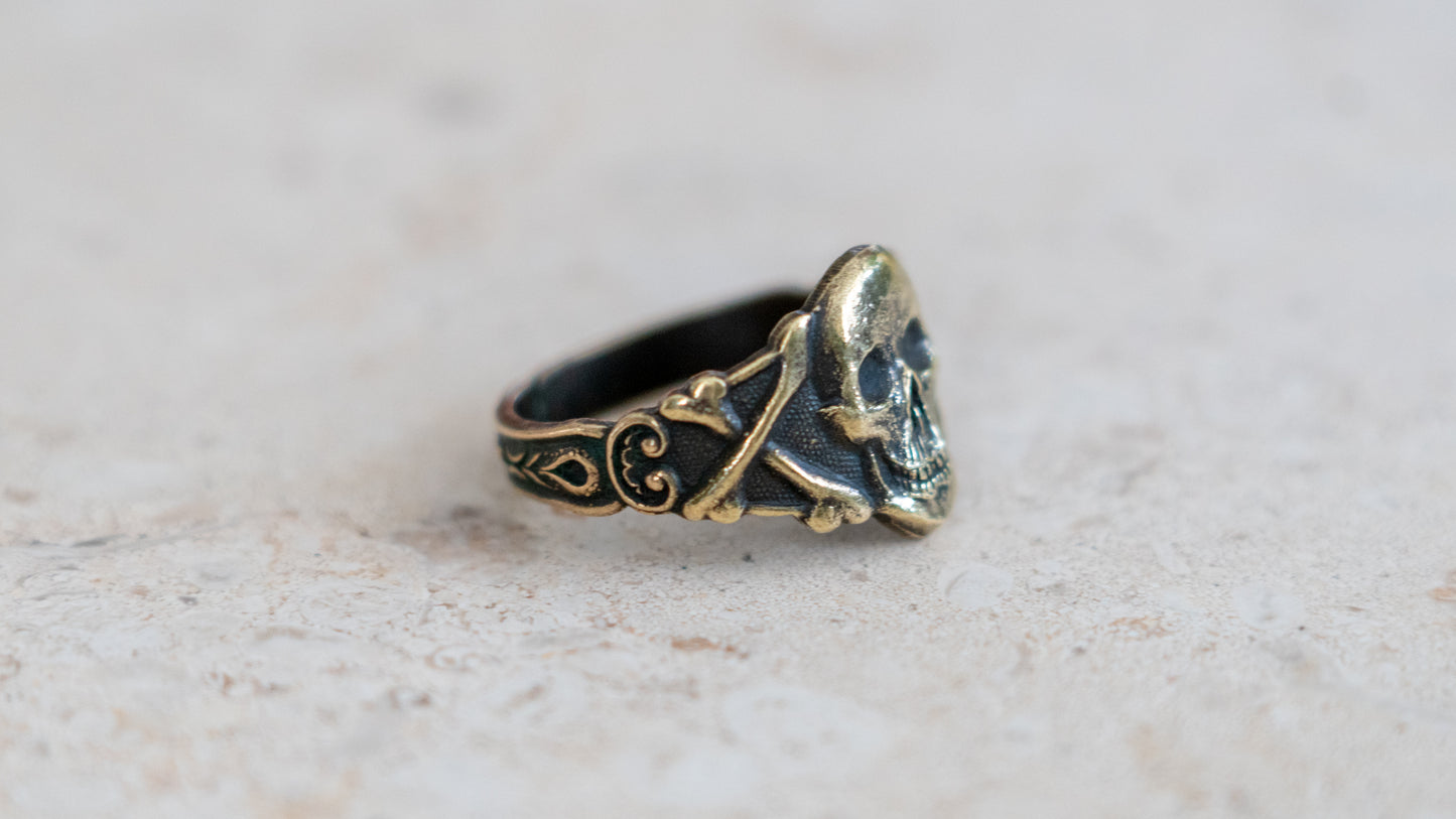 1960s Smiling Skull Novelty Ring Size-13