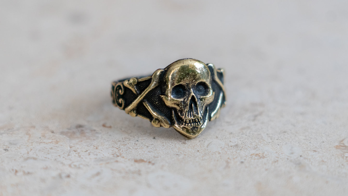 1960s Smiling Skull Novelty Ring Size-13