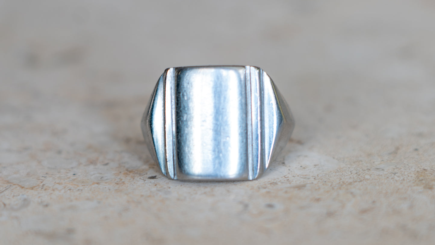 1940s Art Deco Chromed Blank Size-10