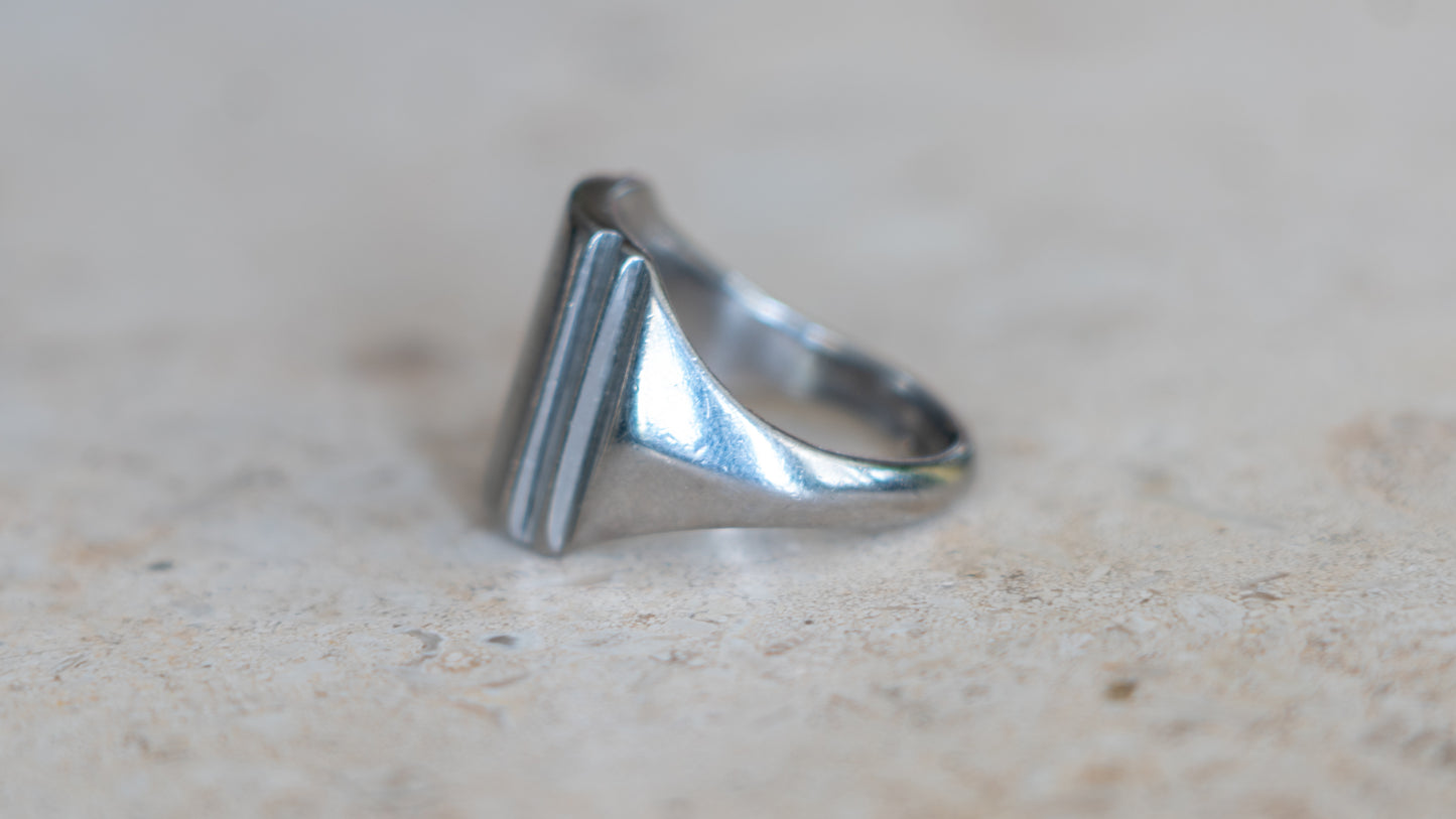 1940s Art Deco Chromed Blank Size-10