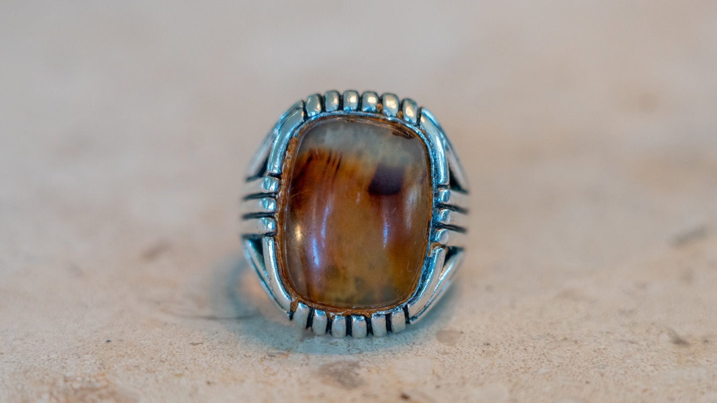 Chunky Mid Century Art Deco Men's Ring Size-12