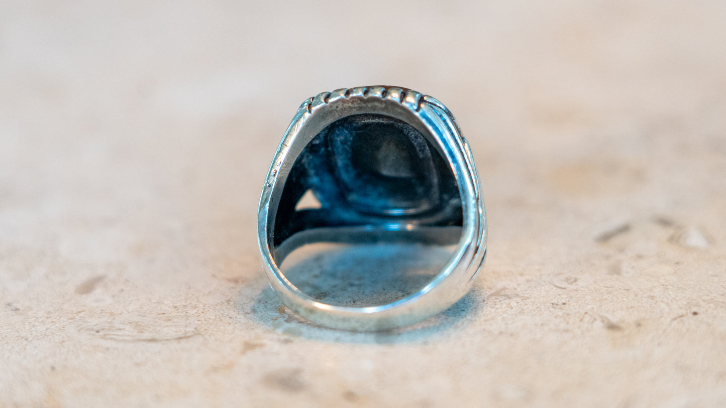 Chunky Mid Century Art Deco Men's Ring Size-12