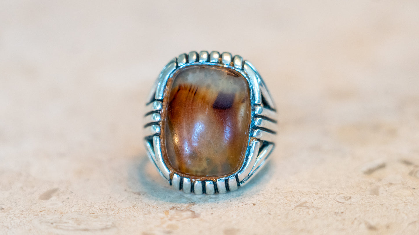 Chunky Mid Century Art Deco Men's Ring Size-12