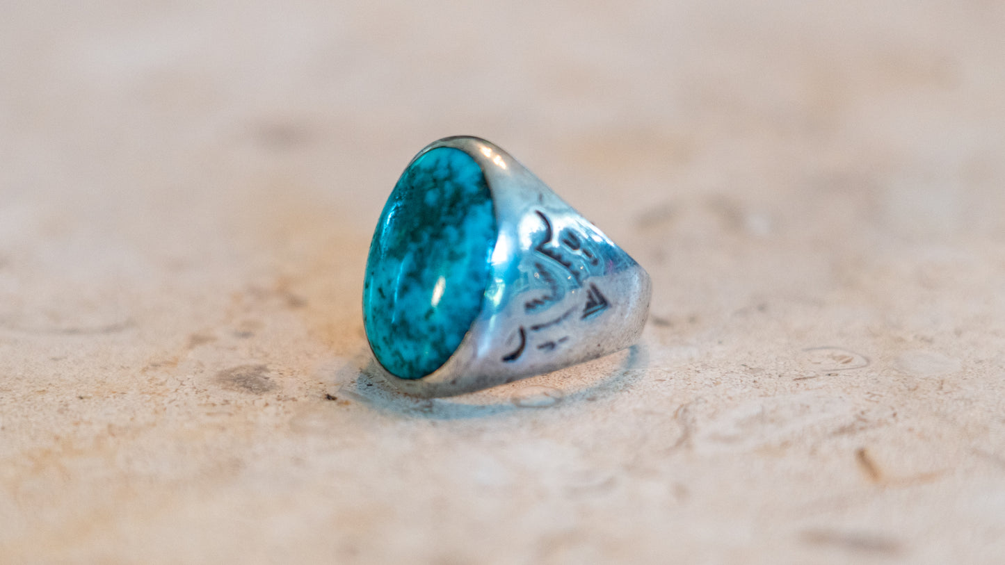 Early Bell Trading Post Turquoise Ring Size-10
