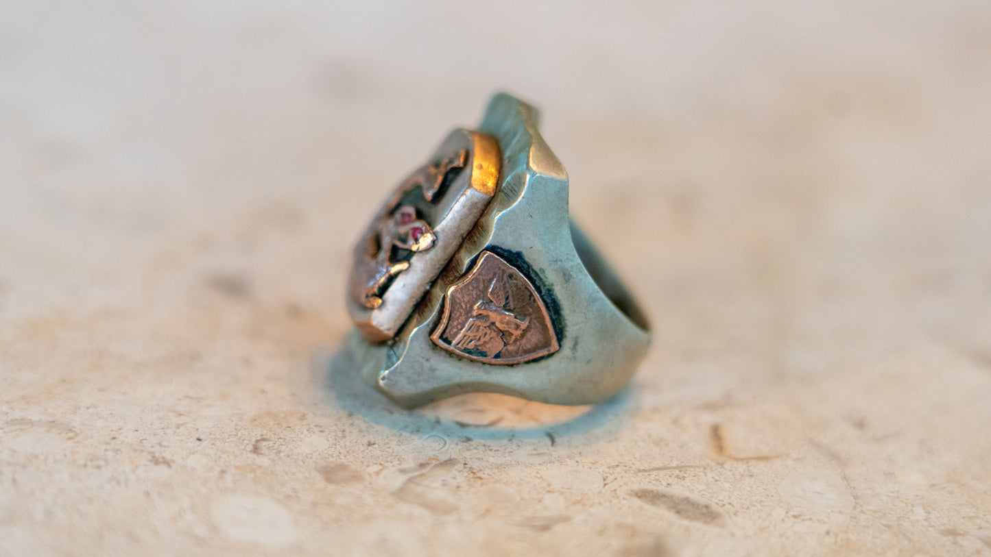 Big Body 1940s Dragon Mexican Biker Ring Size-10.5