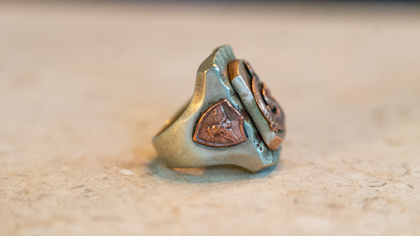 Big Body 1940s Dragon Mexican Biker Ring Size-10.5