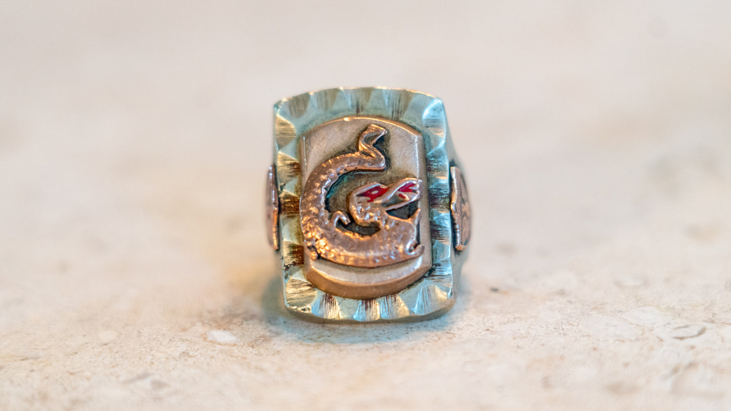Big Body 1940s Dragon Mexican Biker Ring Size-10.5