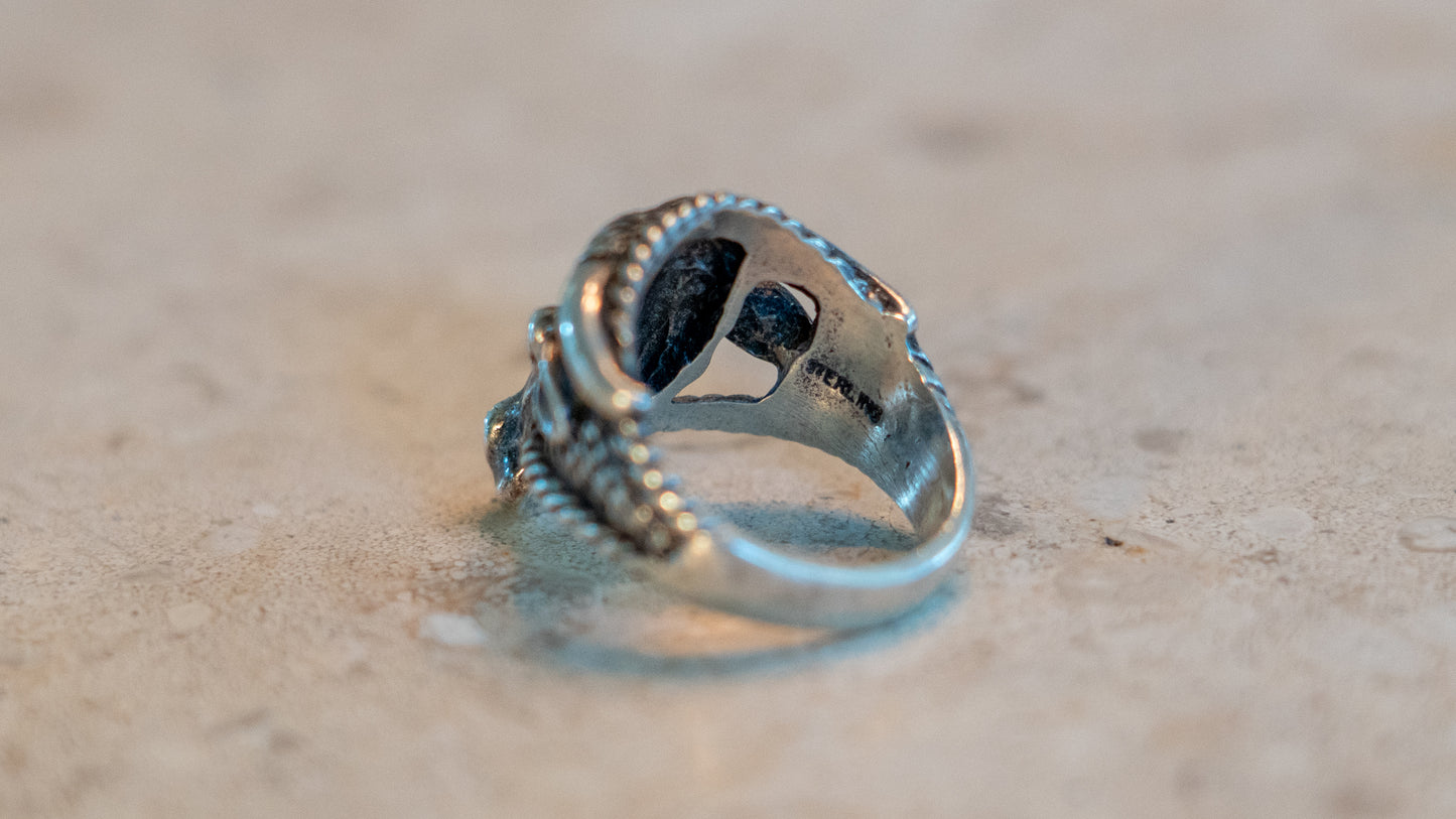 Rare 1930s Era Fred Harvey Bull Head Ring Size-9