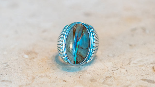 Ribbon Ribbon Turquoise Ring Size-11