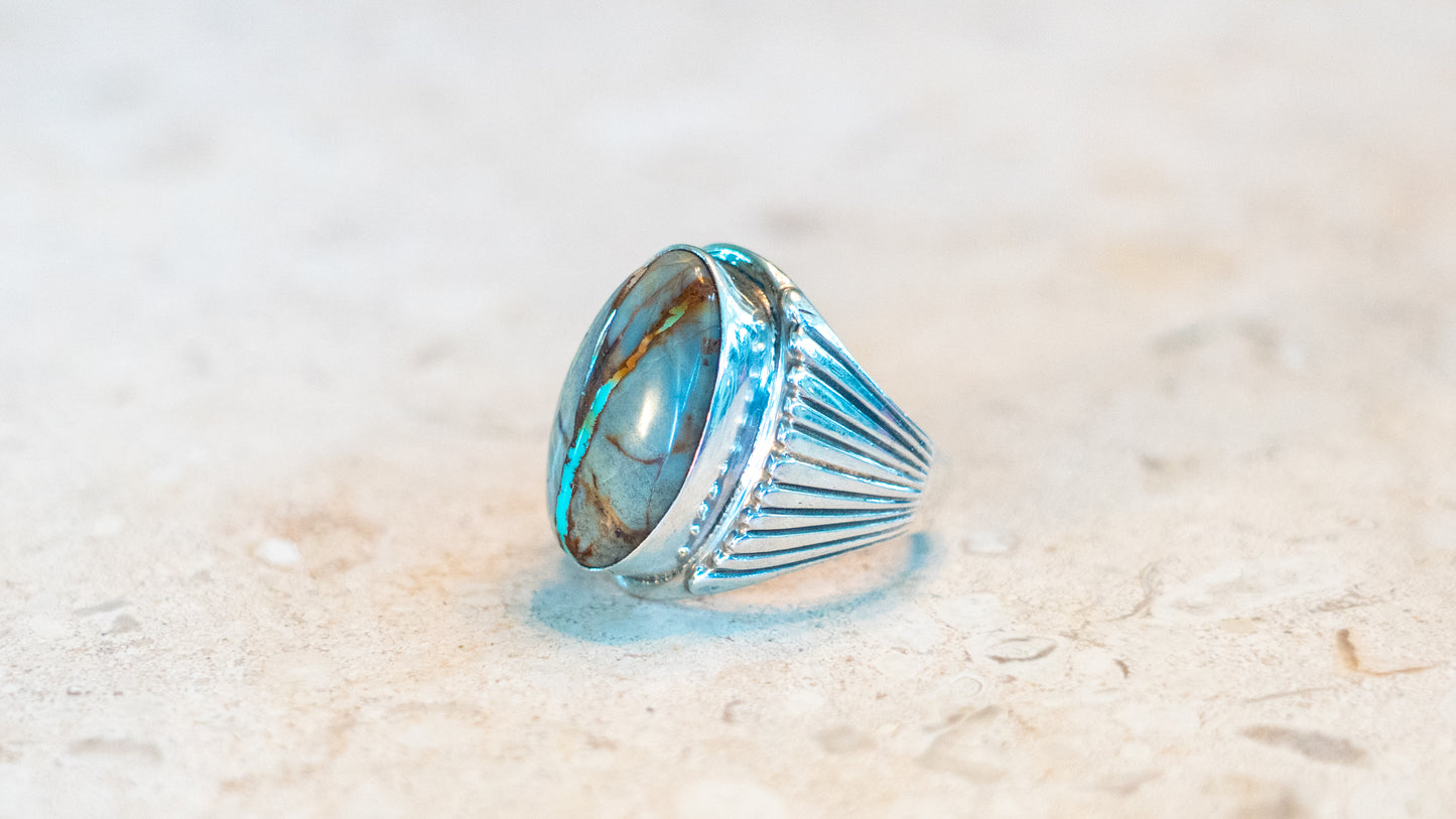 Ribbon Ribbon Turquoise Ring Size-11