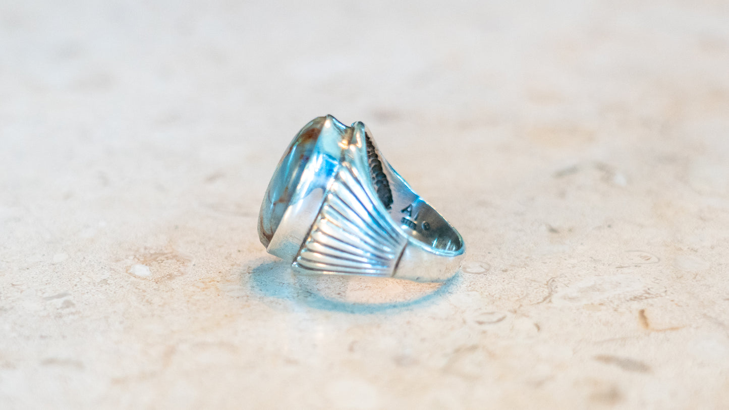 Ribbon Ribbon Turquoise Ring Size-11