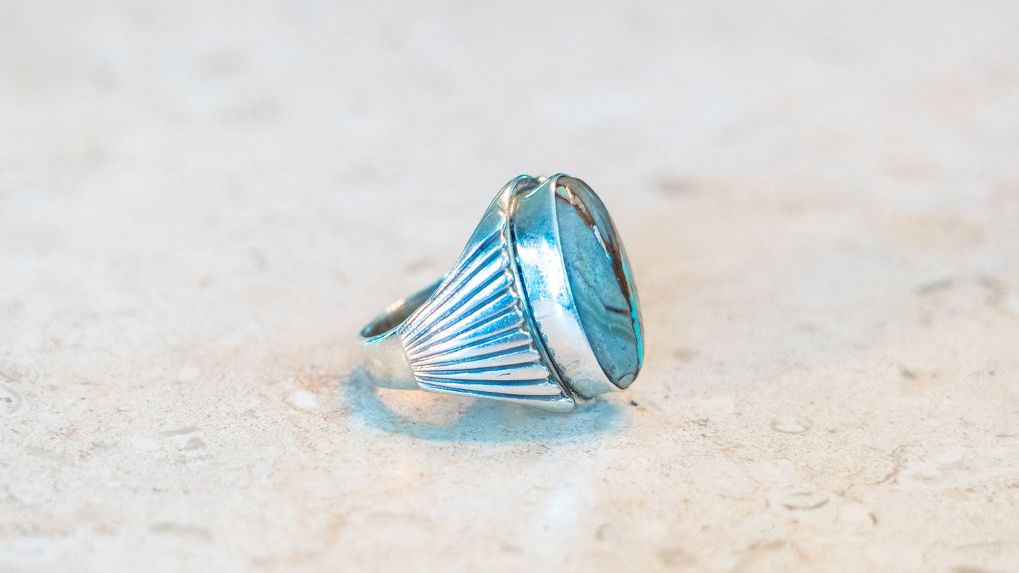 Ribbon Ribbon Turquoise Ring Size-11