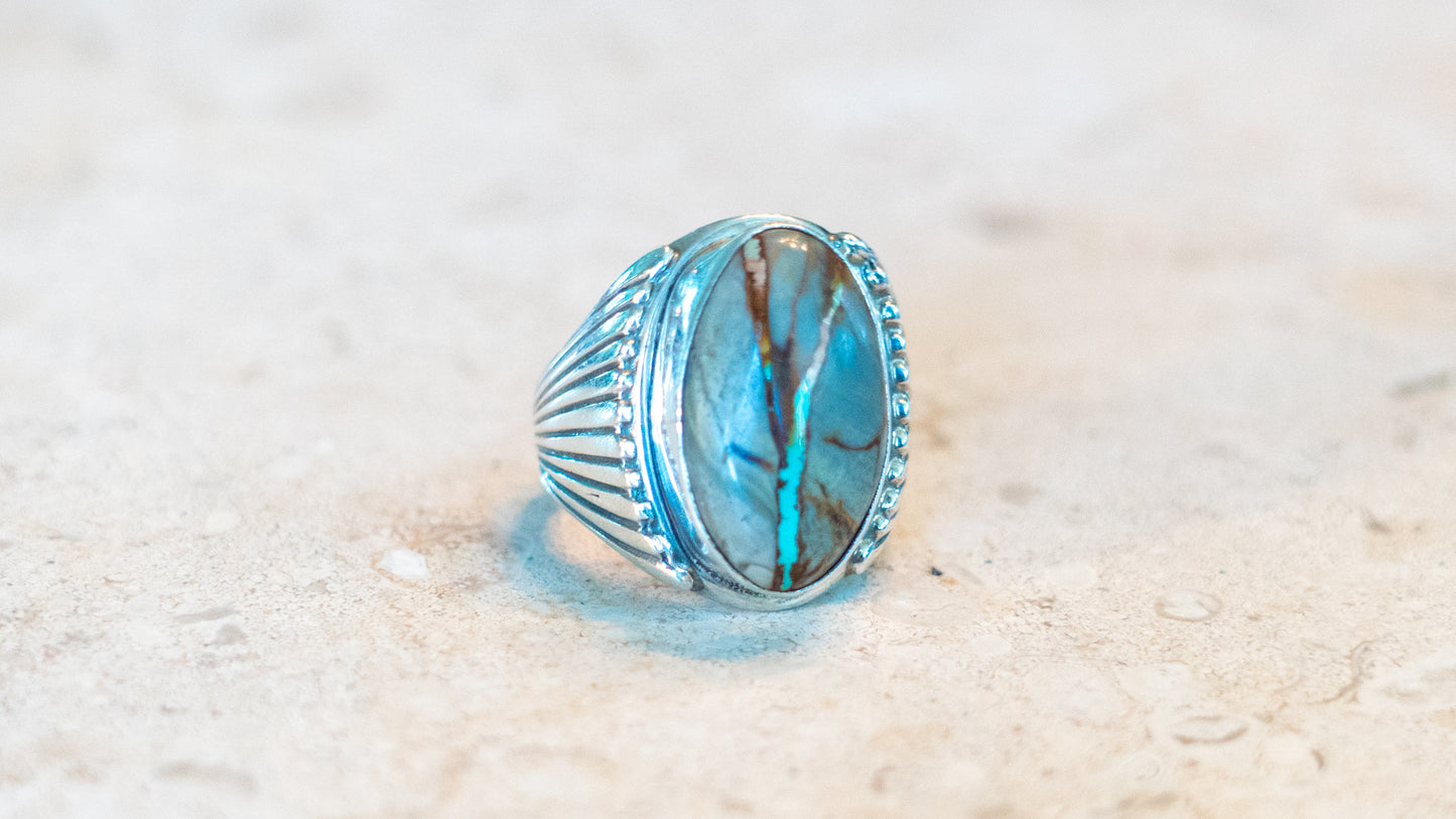 Ribbon Ribbon Turquoise Ring Size-11