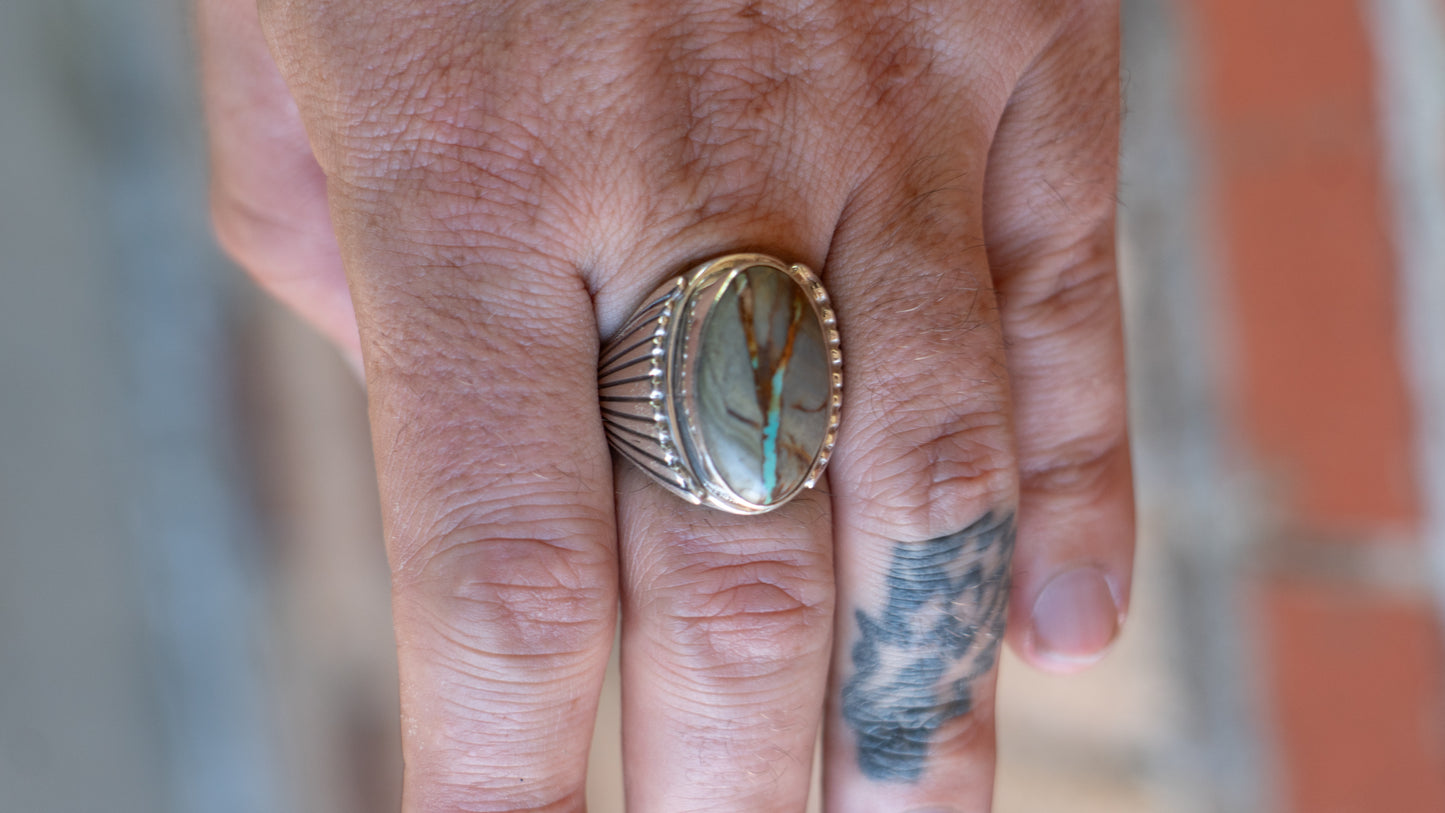 Ribbon Ribbon Turquoise Ring Size-11
