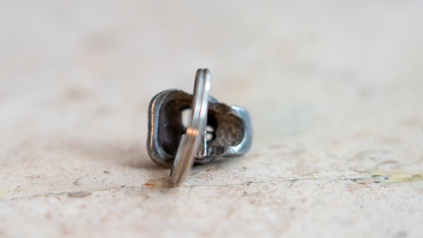 Crude Skull Mid Century Adjuatable Ring